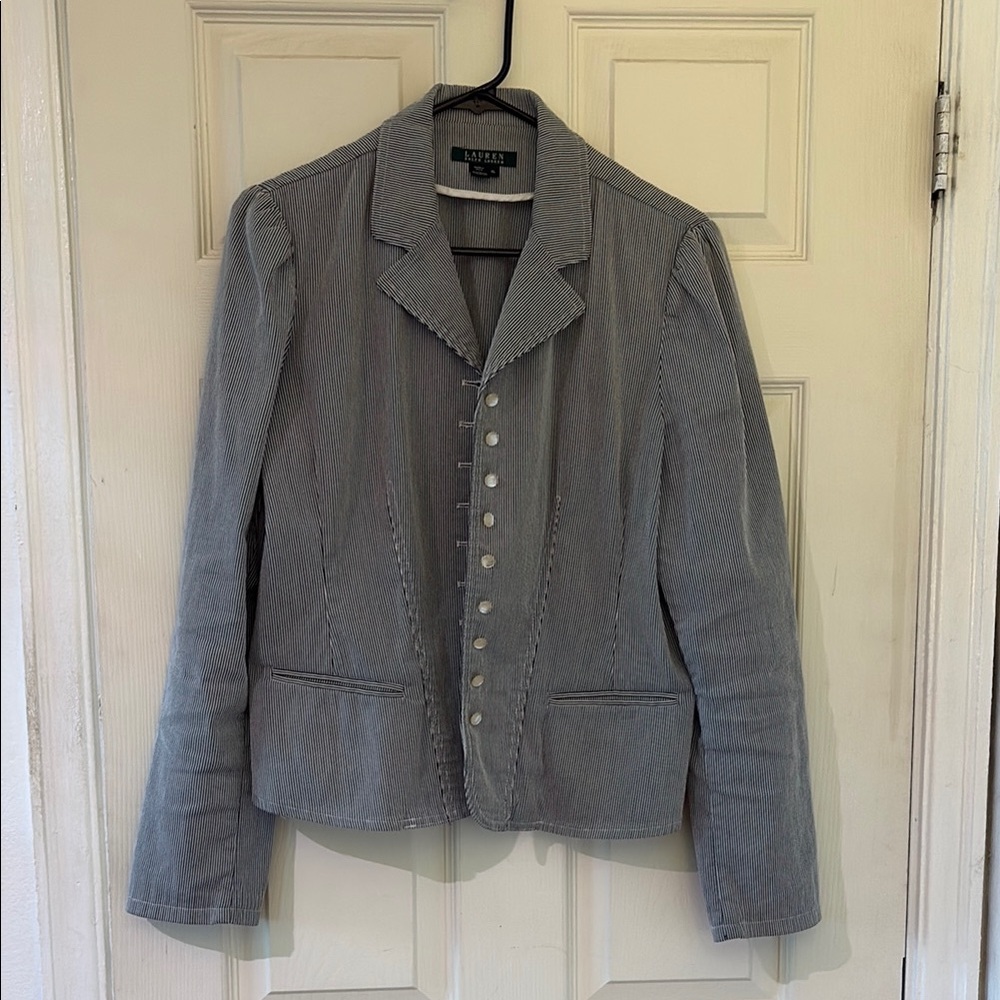 Lauren Ralph Lauren Light Gray Pinstripe Blazer